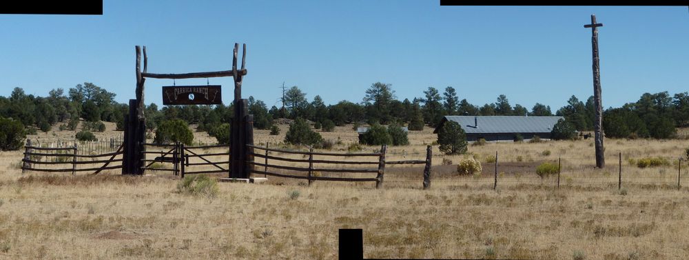 GDMBR: Carrica Ranch Entryway, Out-Buildings, and Totem Pole.
